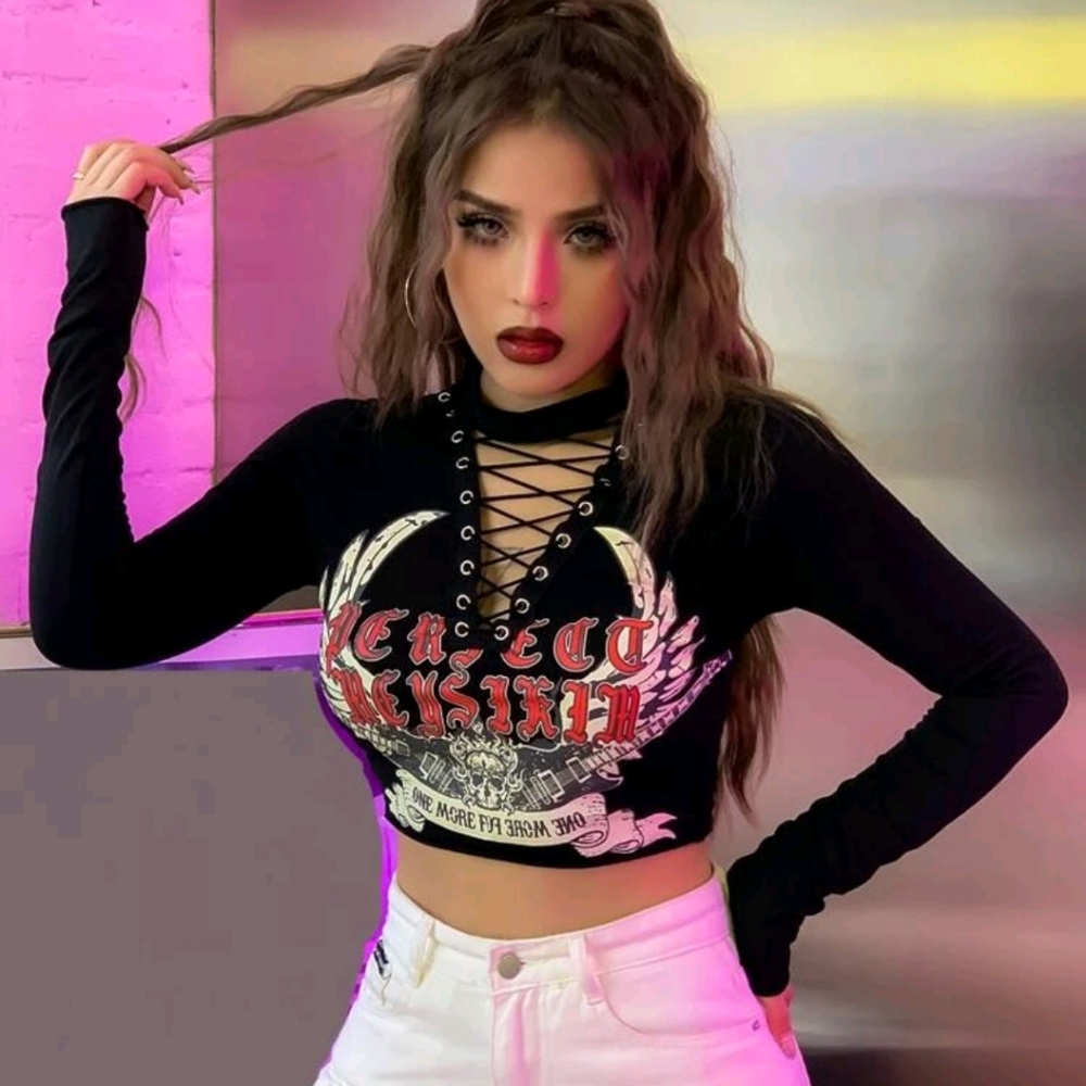 Black criss cross top